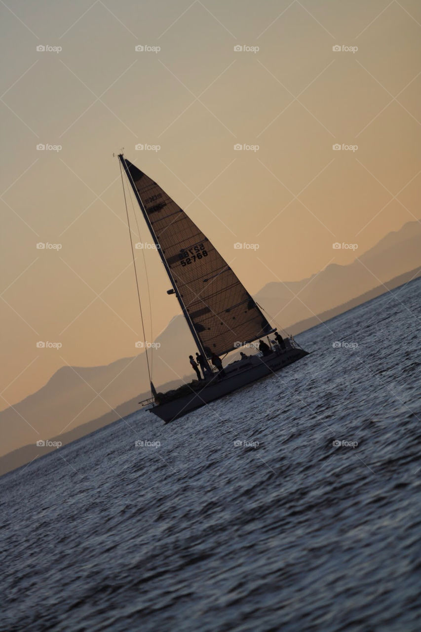 sunset sail boat down hill run point roberts wa by vernb67