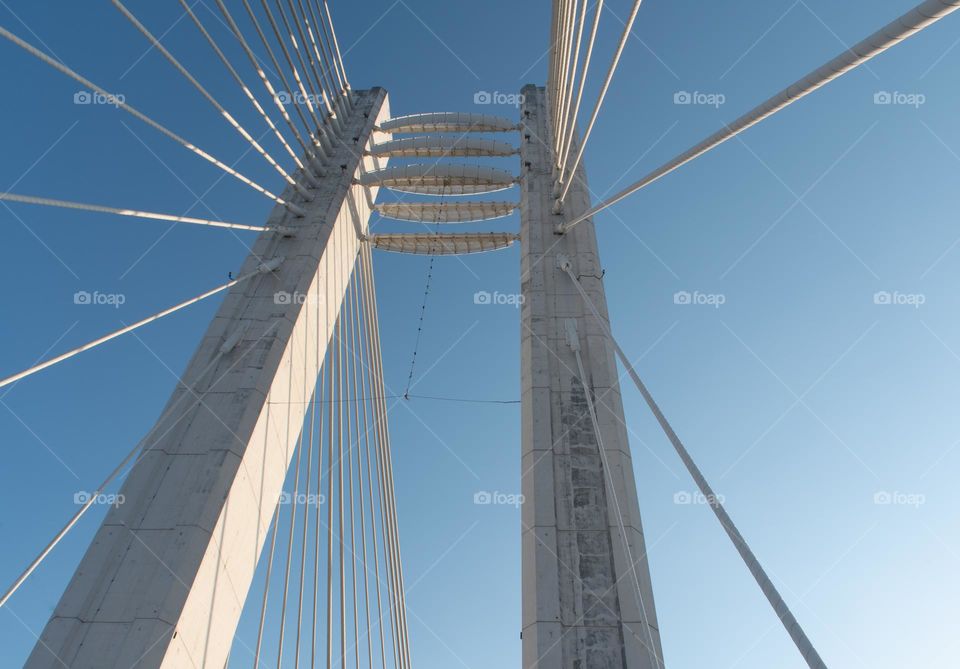 tall structures in the blue sky