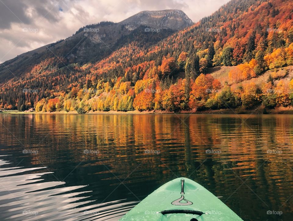 Autumn colors in the French Alps, taken from my kayak 