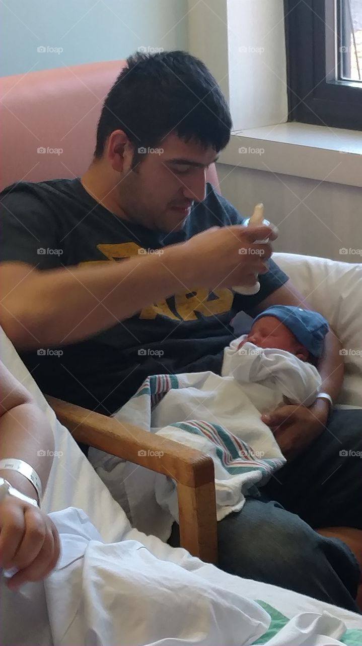 father and son first feeding