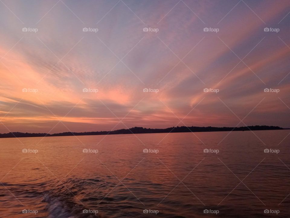 Changi village beach  sunset time fly With Sky