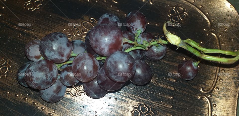 beautiful grapes in a plate