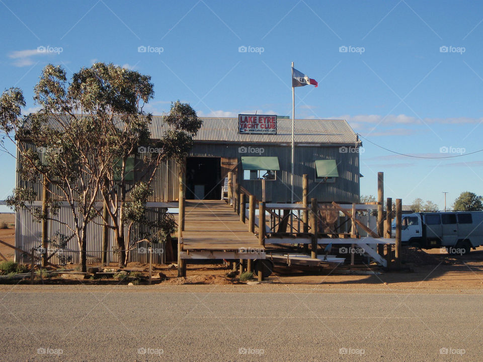 Lake Eyre Yacht Club hasn't sailed for a while!