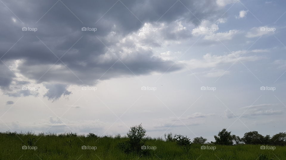 spring drammatic sky in the valley