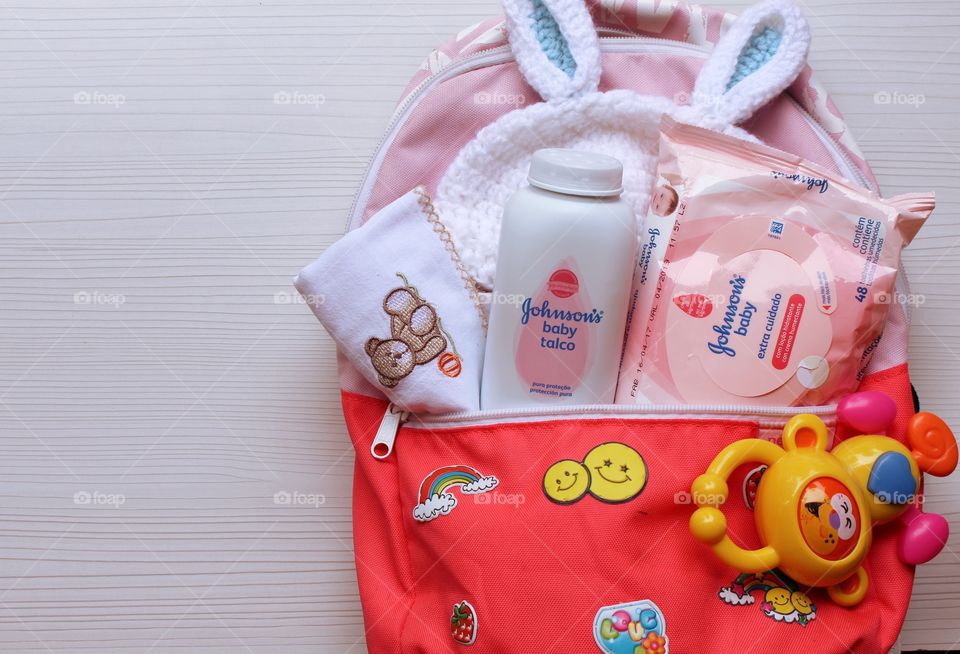 Baby bag with Johnson's baby