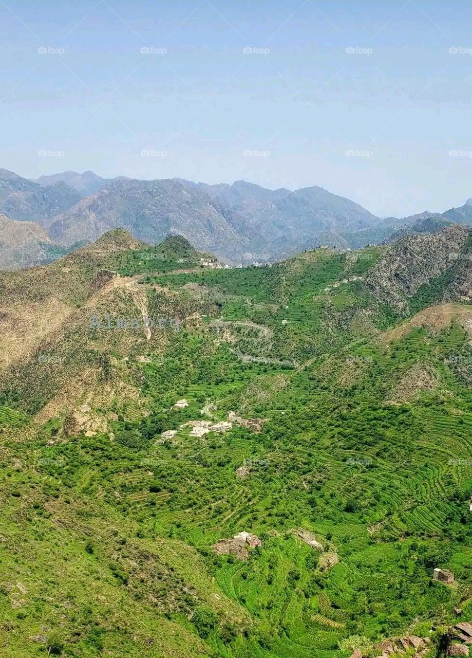 Glory be to God, the magnificent and picturesque view and the natural green trees are a view that is nothing more wonderful than it