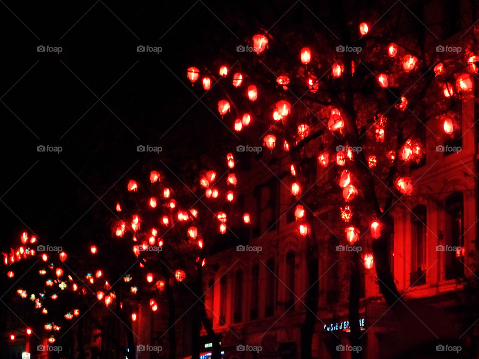 Festival of lights in Lyon in France