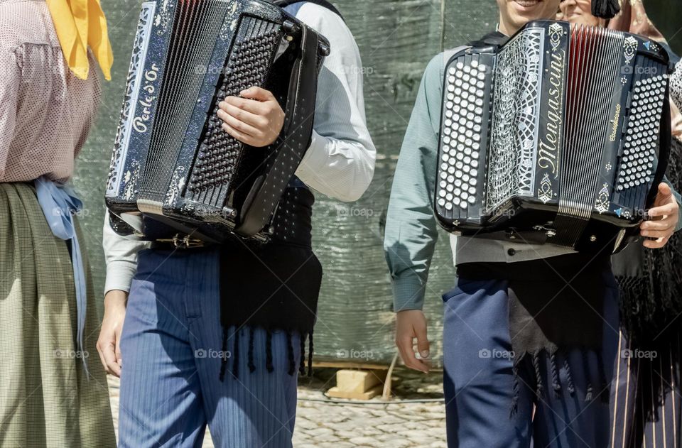 Traditional accordion players at a local festa 