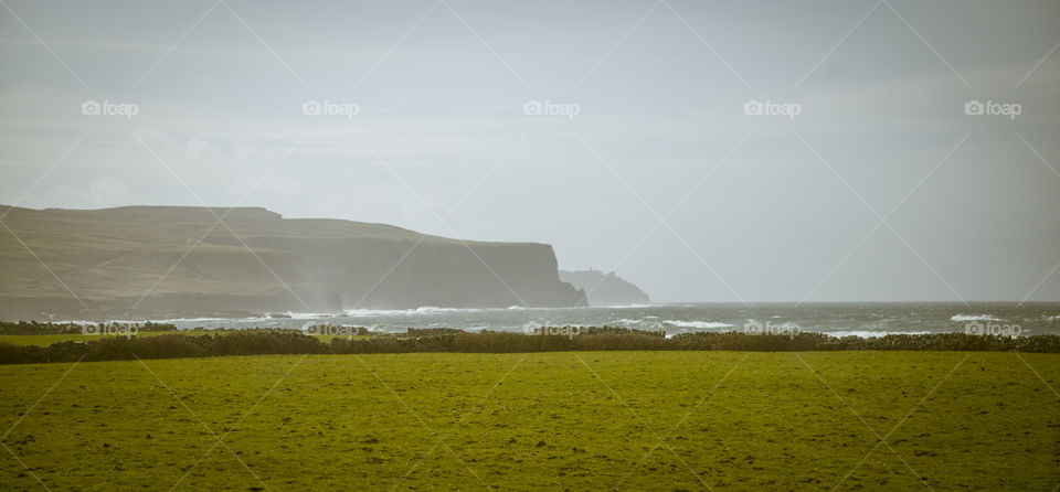 A beautiful landscape of Moher cliffs in Ireland