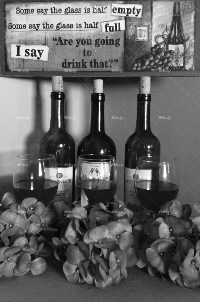 Wine . Wine cups and bottles