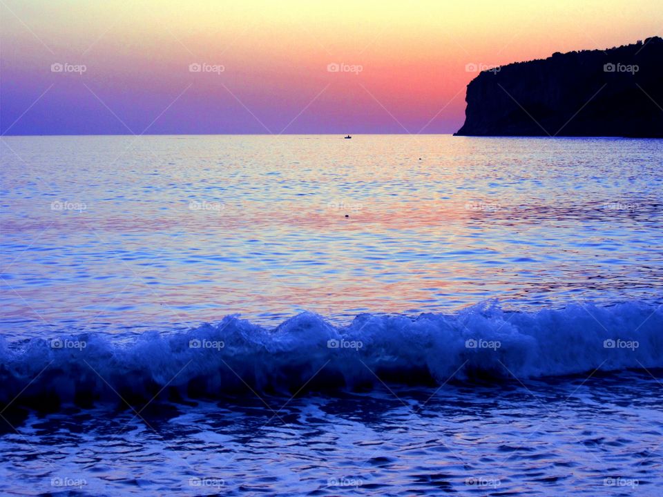 Water and Waves of the sea of Praia ( Italy ).