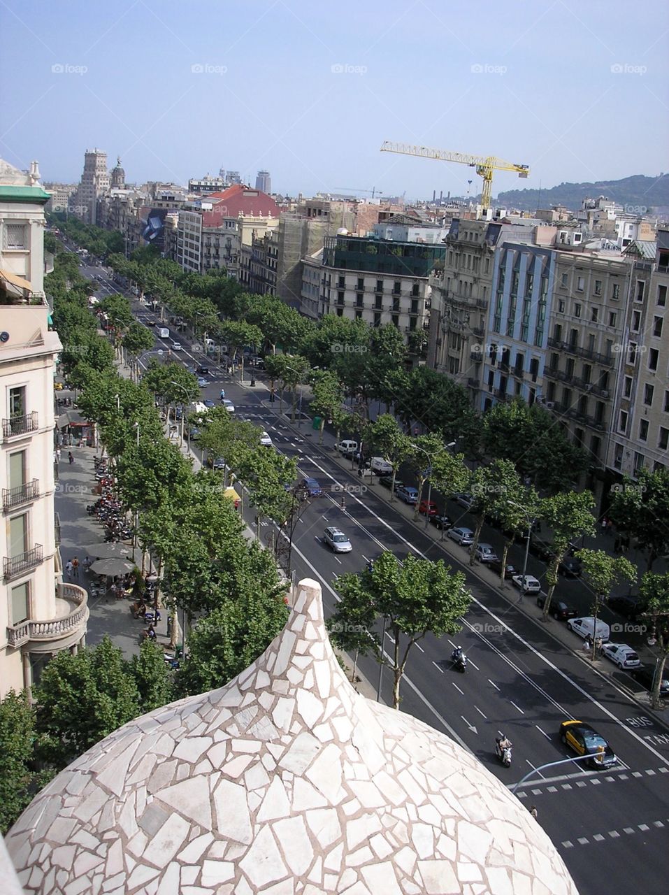 Streetview from Casa Mila rooftop