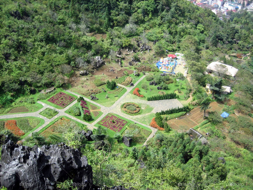 trees panorama rock vegetation by mengzishiliu