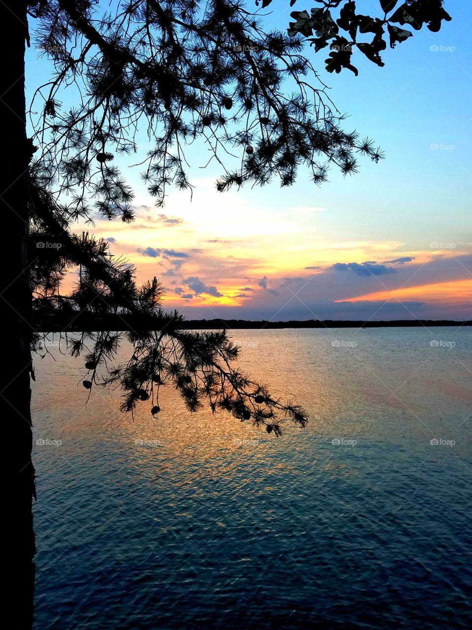 sunset on the lake