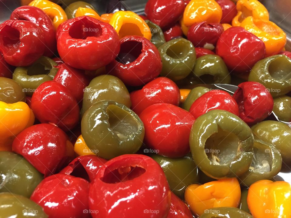 Tomatillos. A colorful arrangement of tomatillos