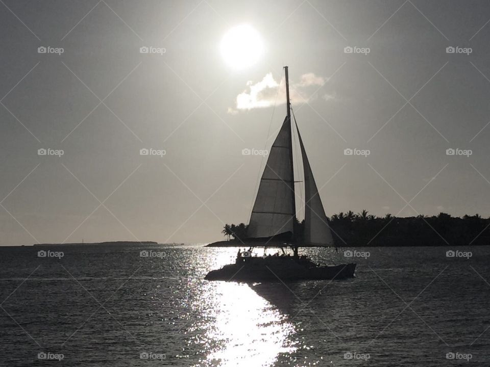 Sail Boat at sunset