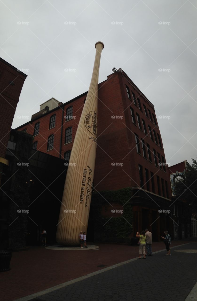 Lucille slugger. Worlds biggest bat