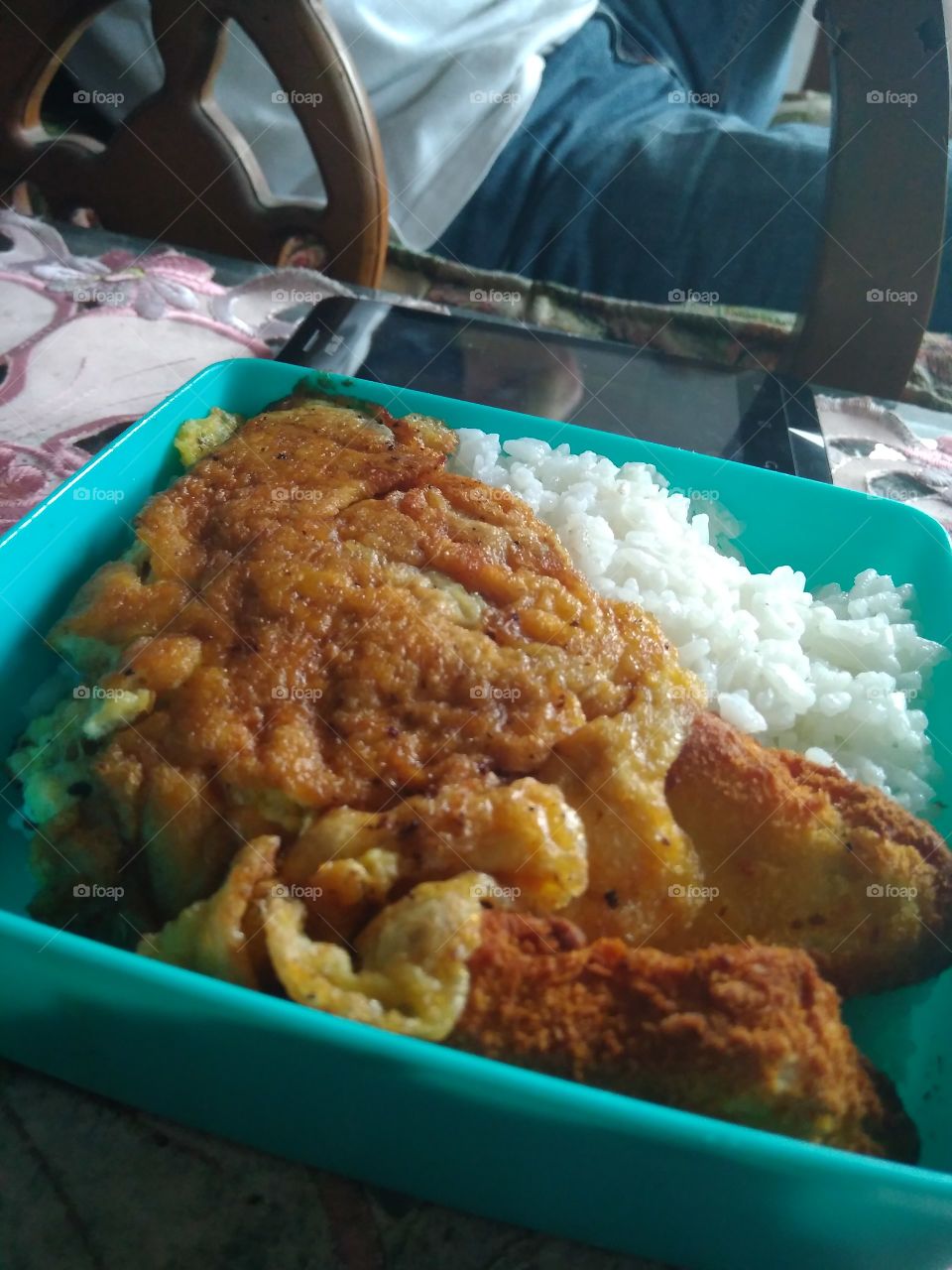 egg nuget with rice indonesian