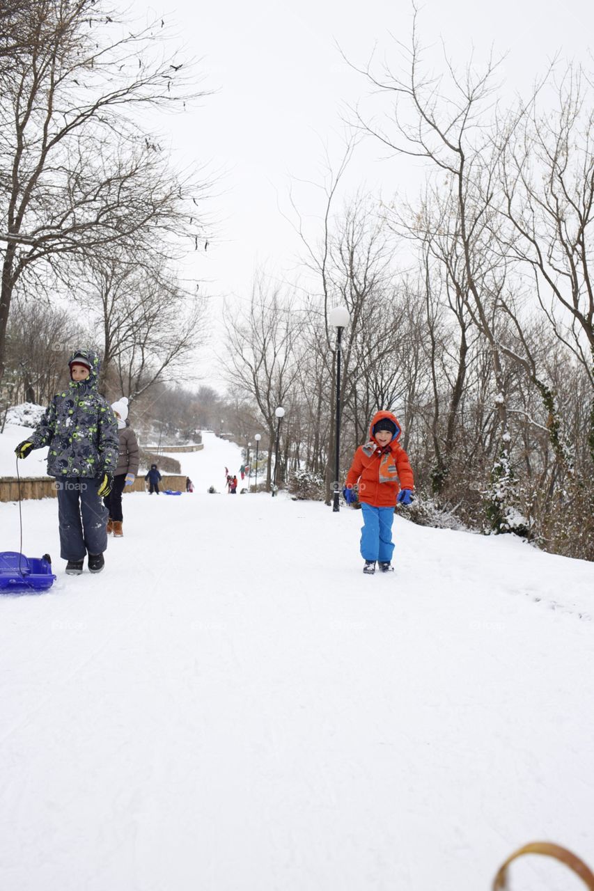 boy in the snow