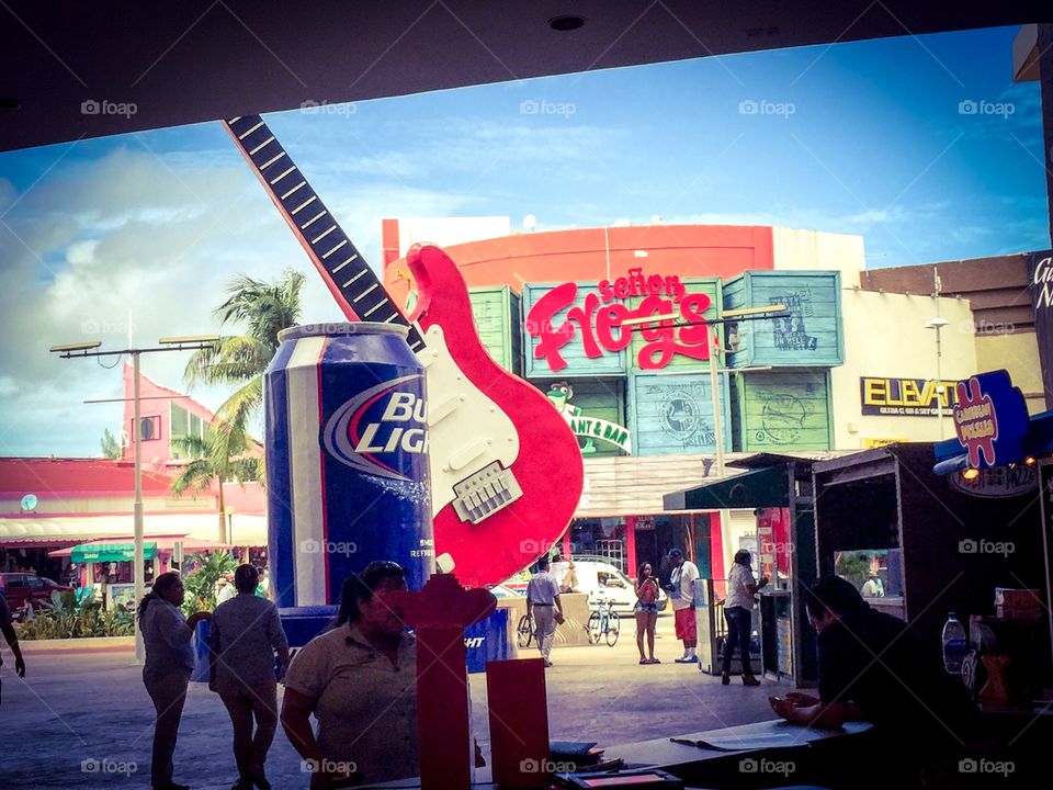 Street view in Cancun Mexico 