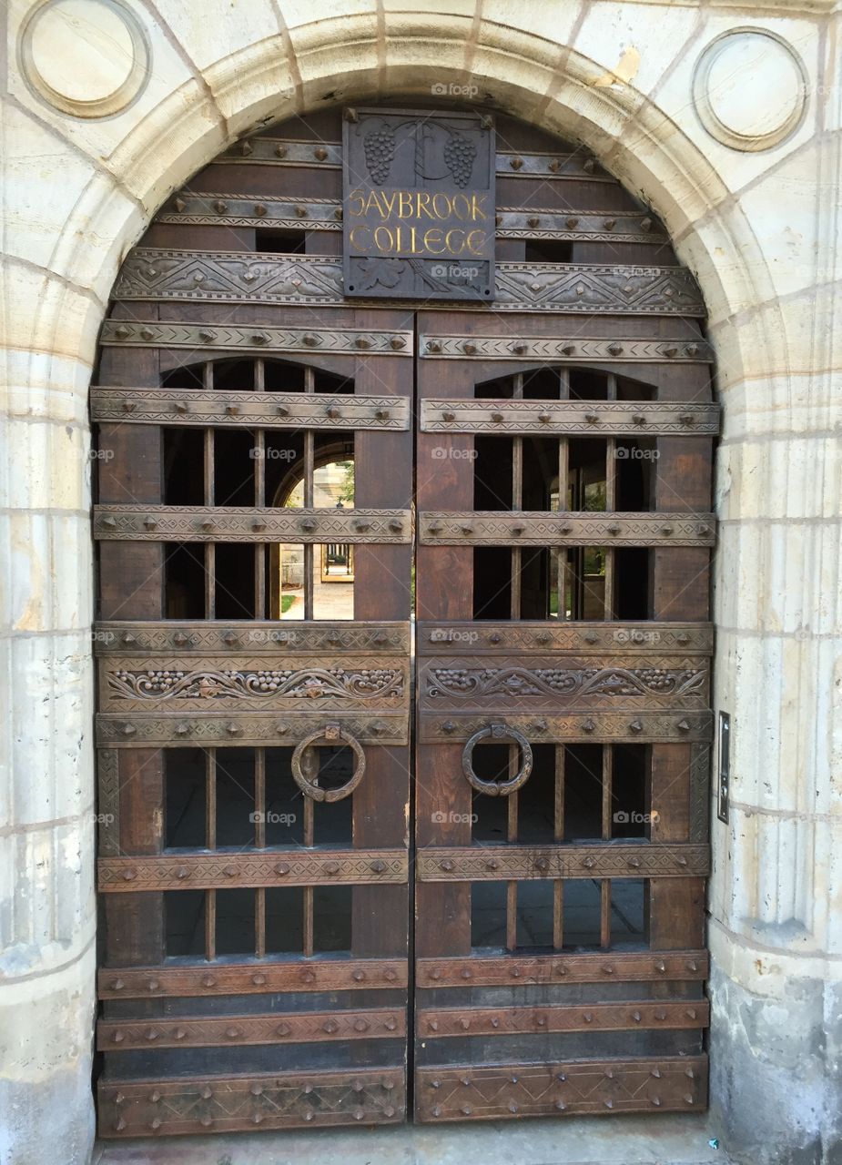Vintage door of Saybrook College