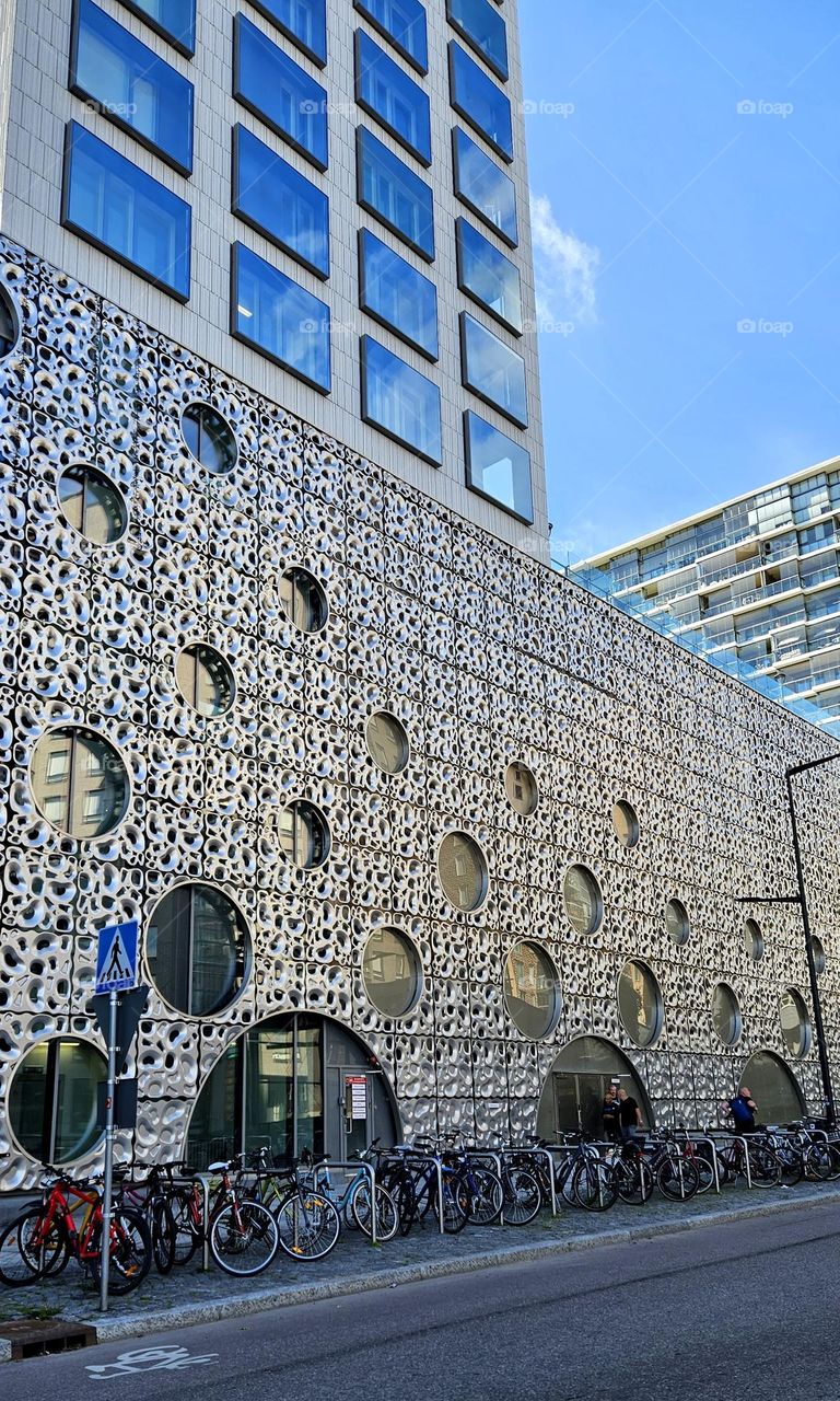 The new shopping center Tripla in the capital of Finland, Helsinki, Pasila
There are also a lot of bicycles on the rack in the picture