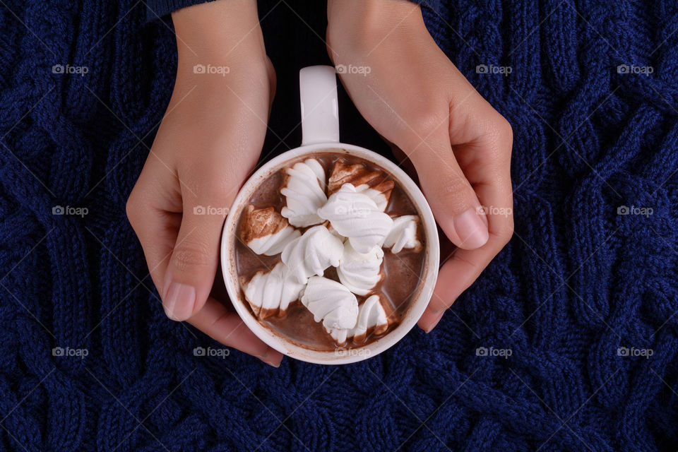 Hot chocolate with marshmallow