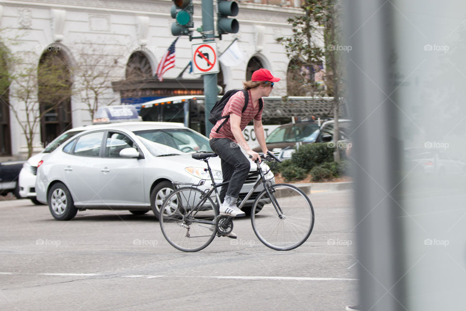 Tourist with bike