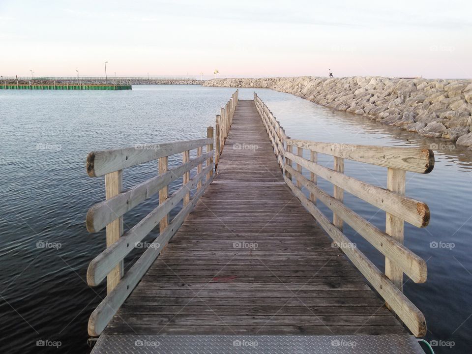 Bridge to Nowhere. dock in harbor