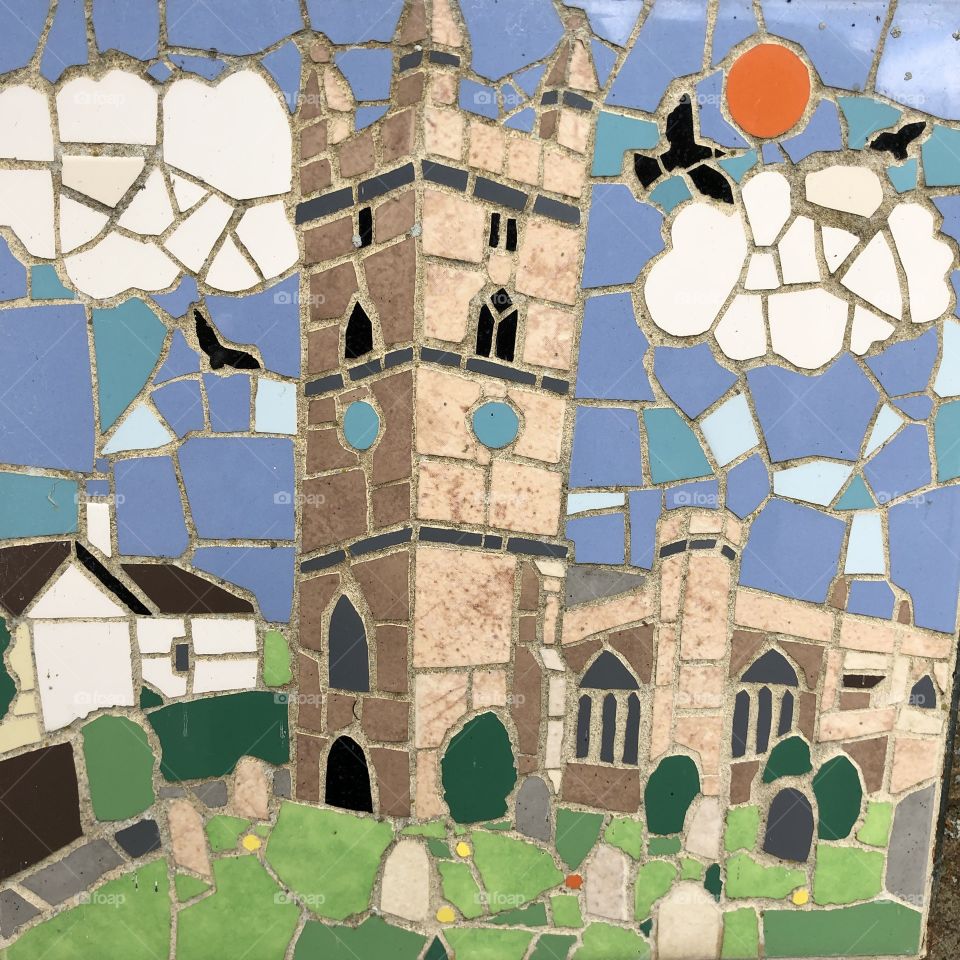 A small but rather delightful little mosaic of Bovey Tracey Church in Devon, UK