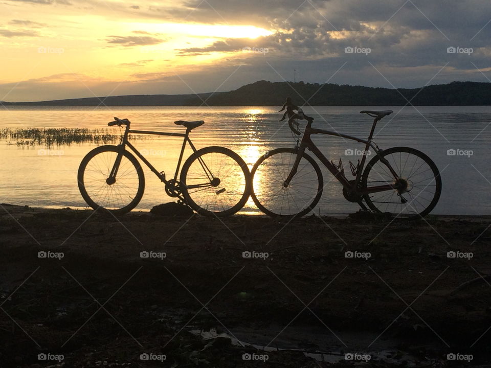 Bikes by the lake
