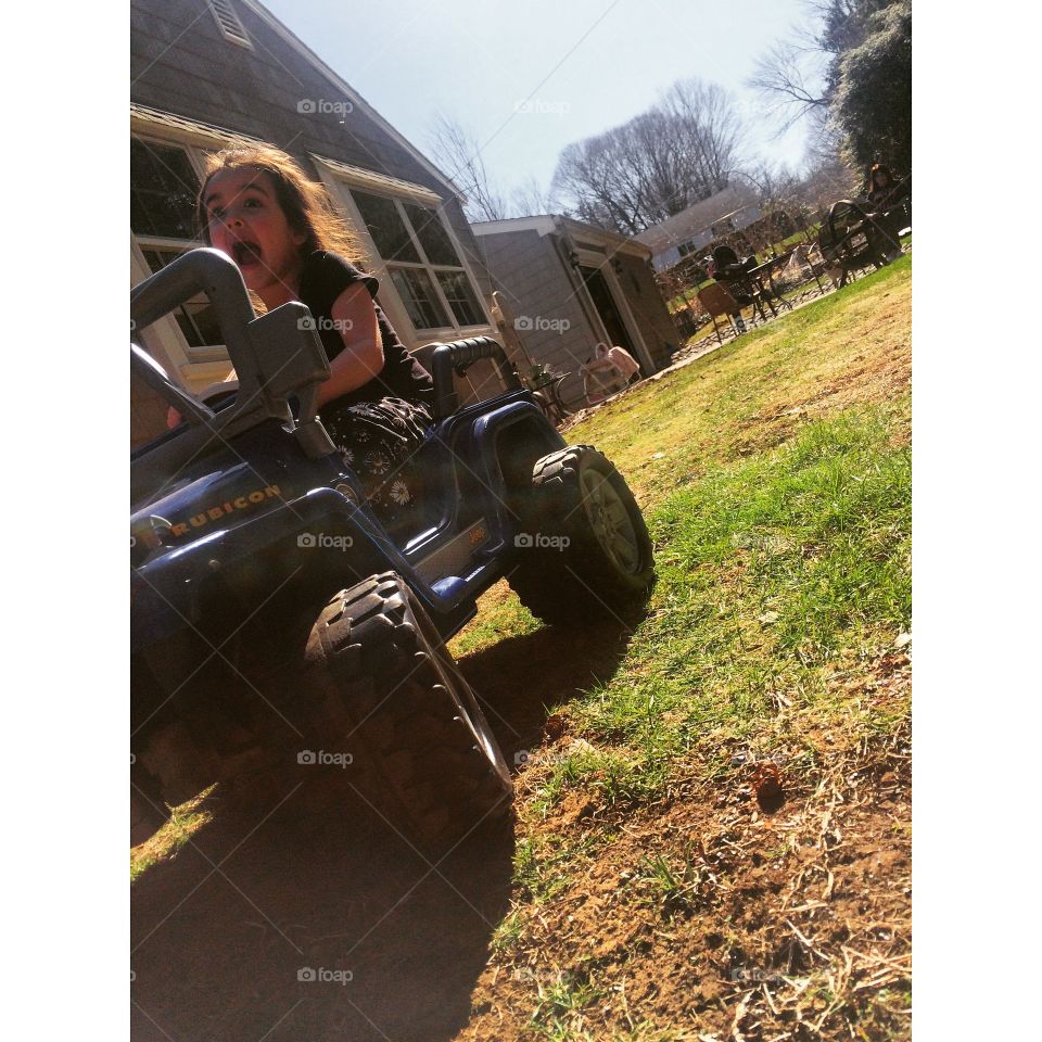 Off roading . My daughter enjoying this years first jeep ride!