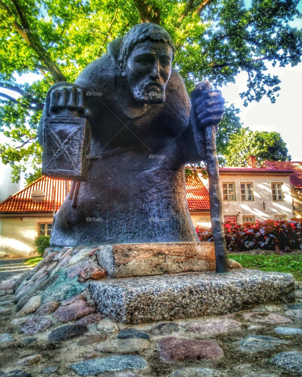 Matthias Janson sculpture "Through the centuries", popularly known as Old Time man) was opened in July 2005. It depicts a man with a lamp - symbol of the town of Cēsis. The sculpture is located near St.John's church, on Torņu street.Latvia