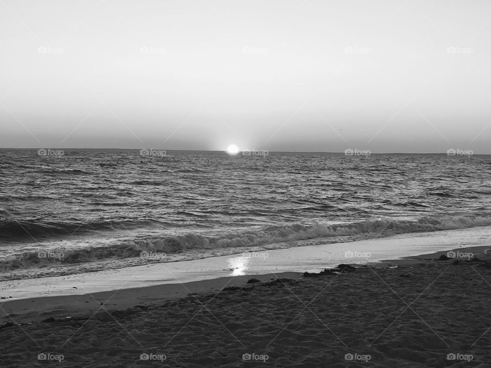 Sunset in Black and White at Old Silver Beach in Falmouth Massachusetts 