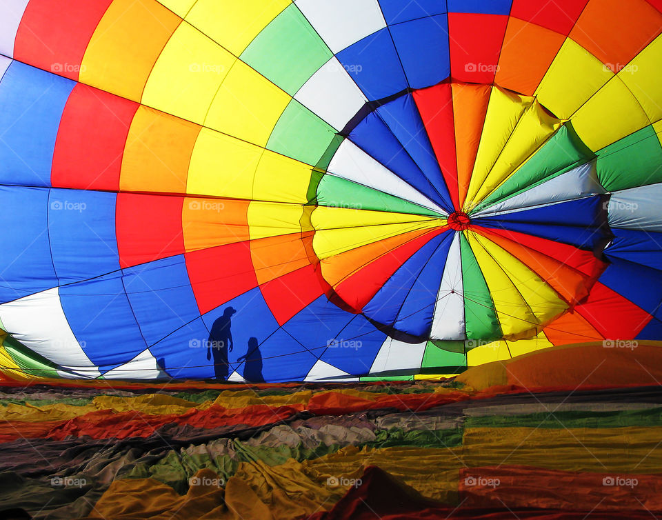 Silhouette from inside a balloon