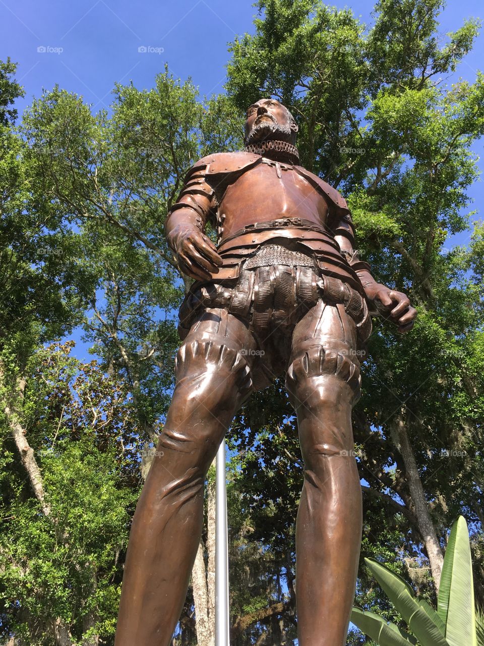 Pedro Menedez de Aviles statue at the Fountain of Youth in St Augustine Florida 
