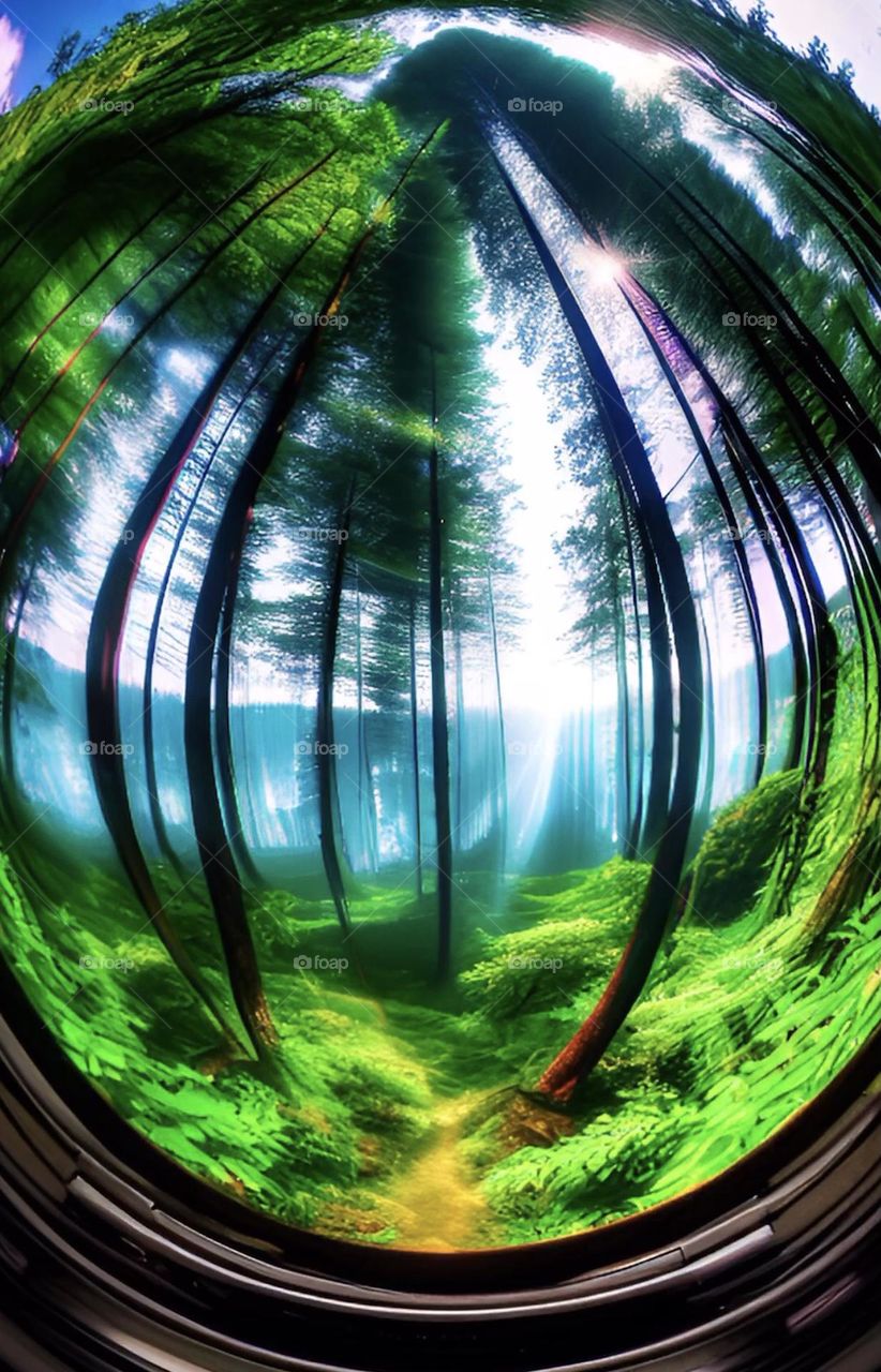 Fisheye Forest View