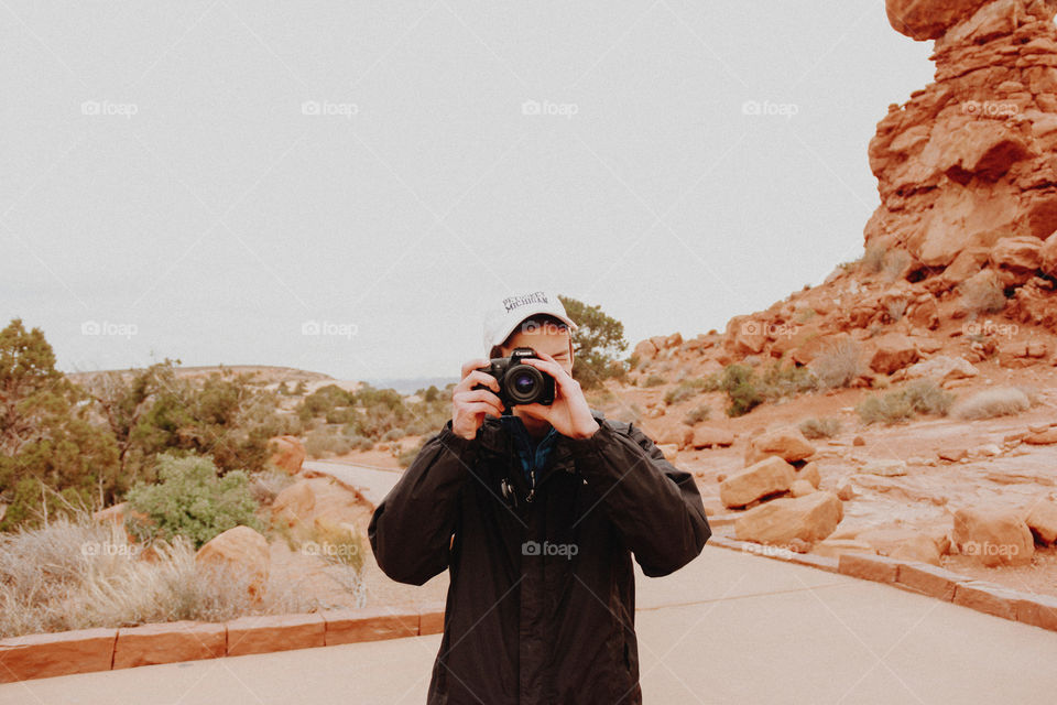 Reflective photo of the me the photographer in Moab Utah