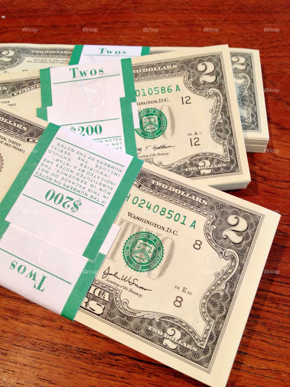 New $2 two dollar bills