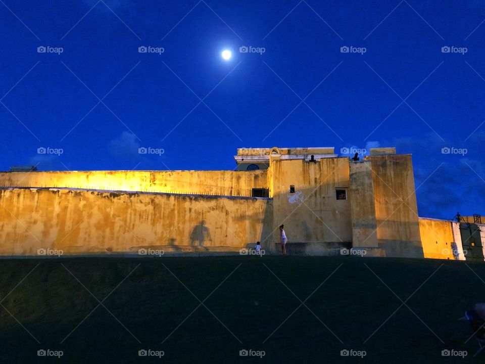 Moon over National Park in Virgin Islands