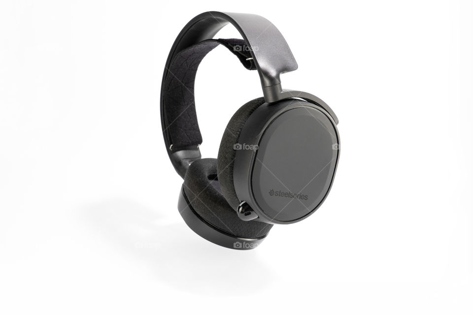 Steelseries gaming headset on white background.