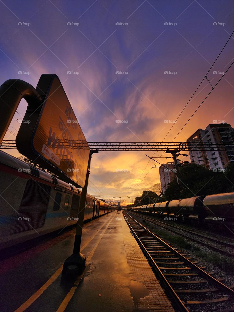 An early morning at a railway station.