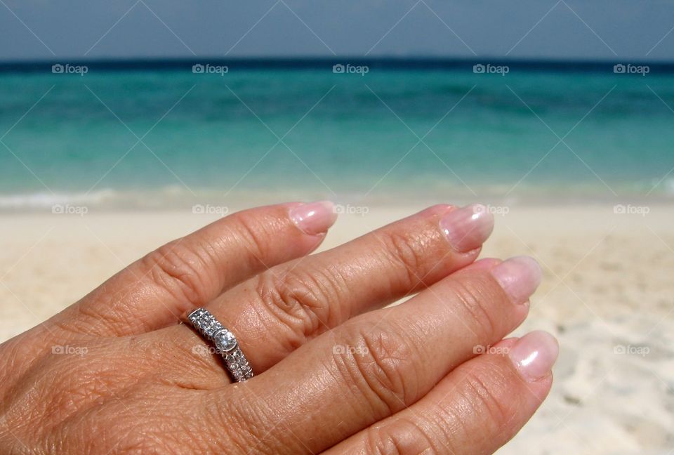   Diamond ring. Silver wedding gift