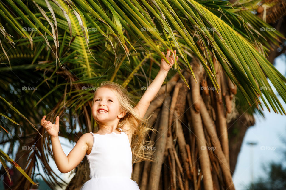 Happy little girl outdoor 