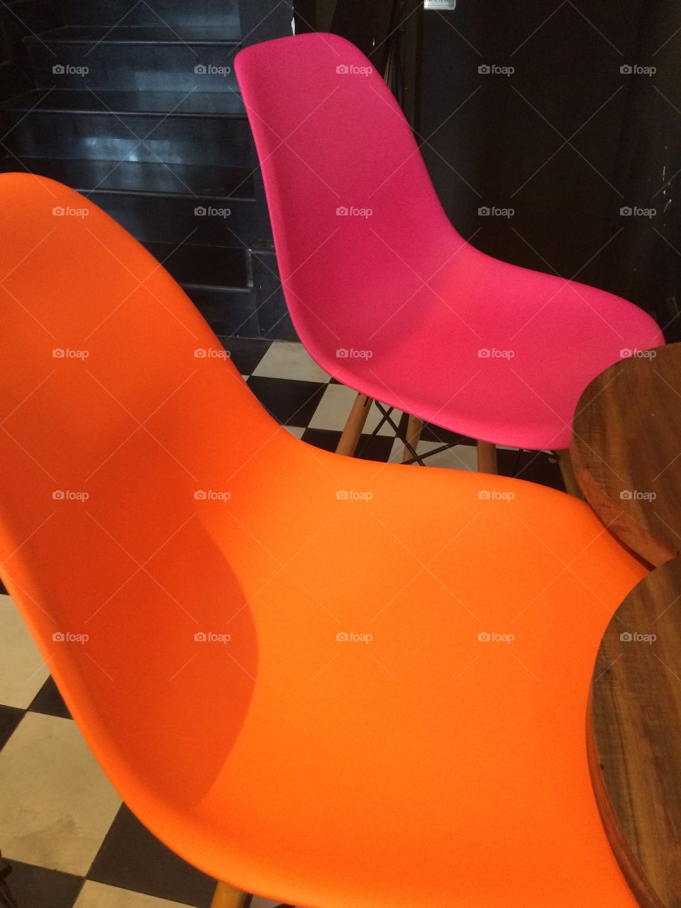 Chairs. Hot Pink & Orange