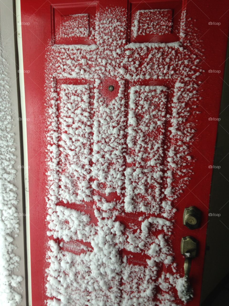 Snow swept door