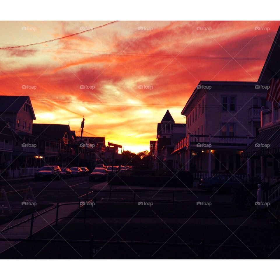 Sunset in ocean grove