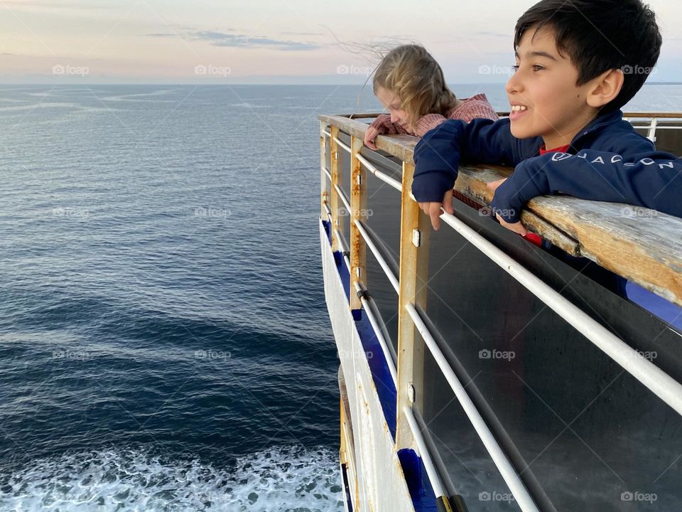 children looking at the view