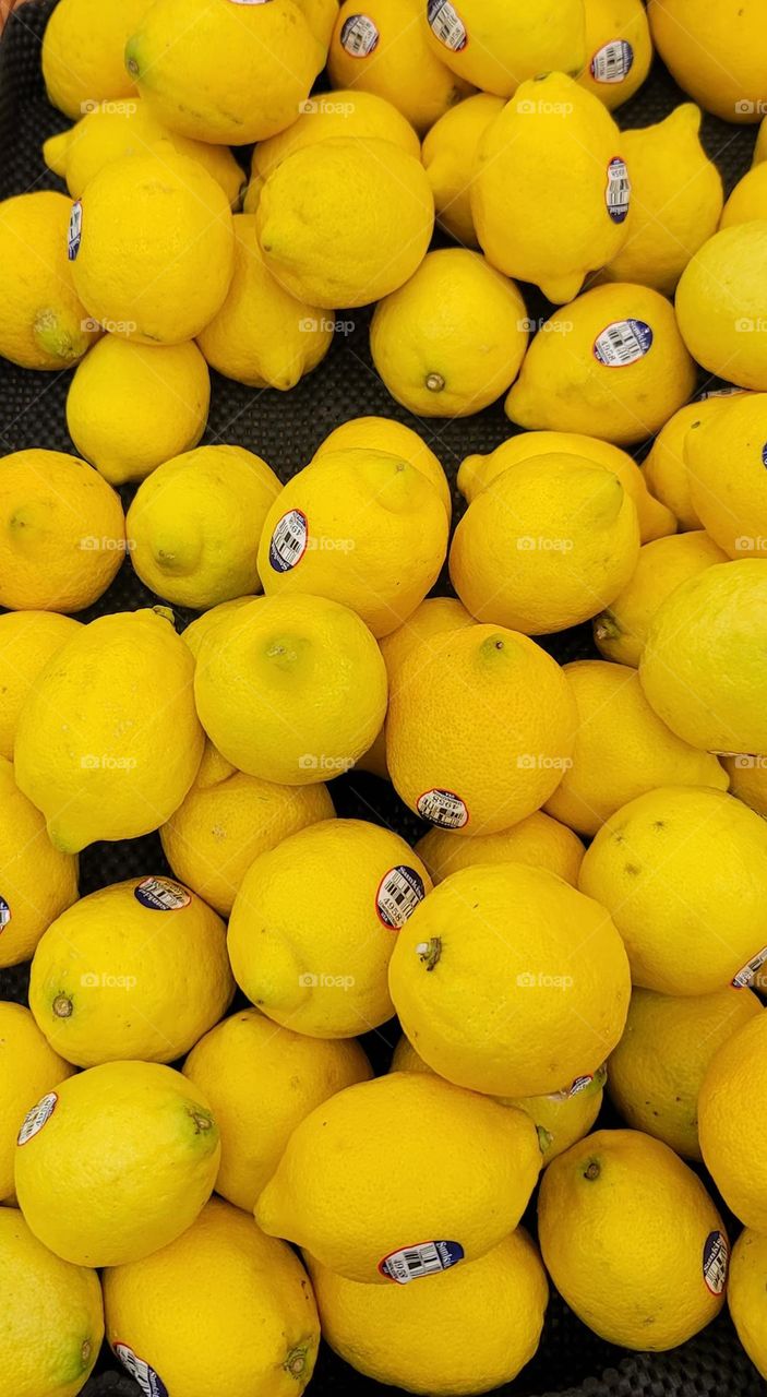 Lemons in supermarket