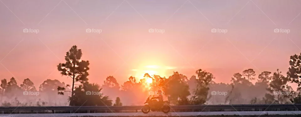 Riding at sunrise